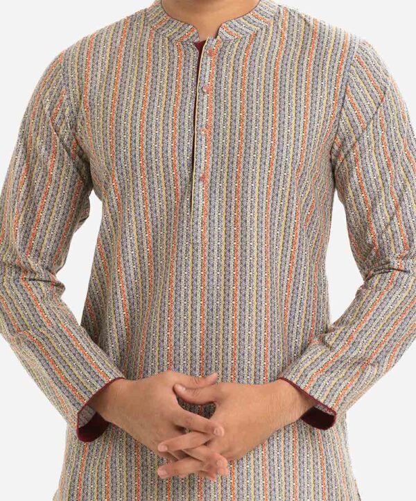 Multi-color Premium Cotton Semi-Fitted Panjabi