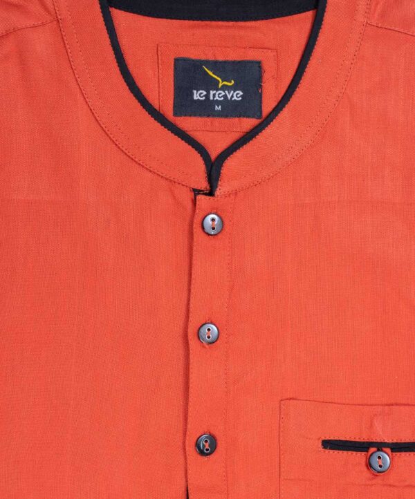 Orange Premium Viscose Kabli Panjabi Set - Image 2
