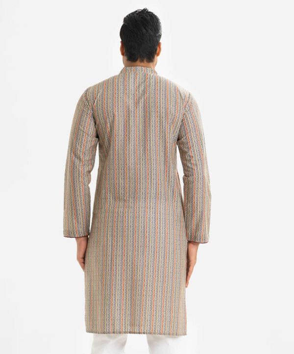 Multi-color Premium Cotton Semi-Fitted Panjabi - Image 2