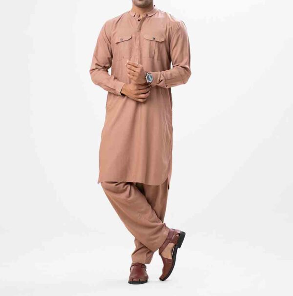 Brown Premium Viscose Kabli Panjabi Set