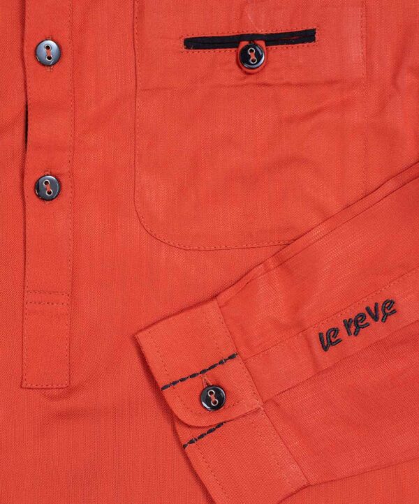 Orange Premium Viscose Kabli Panjabi Set - Image 3